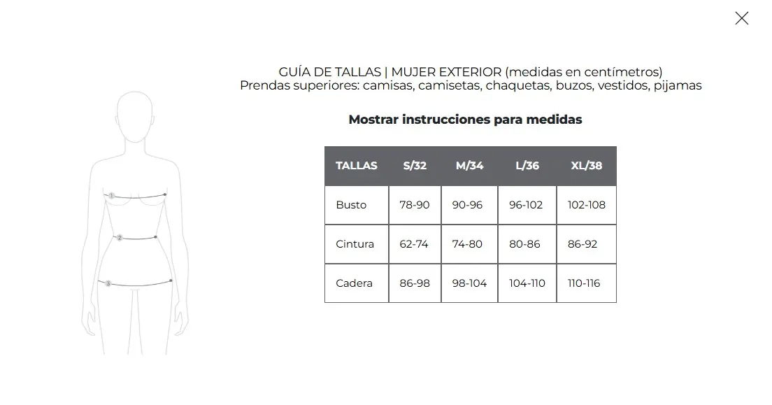 guia de tallas m